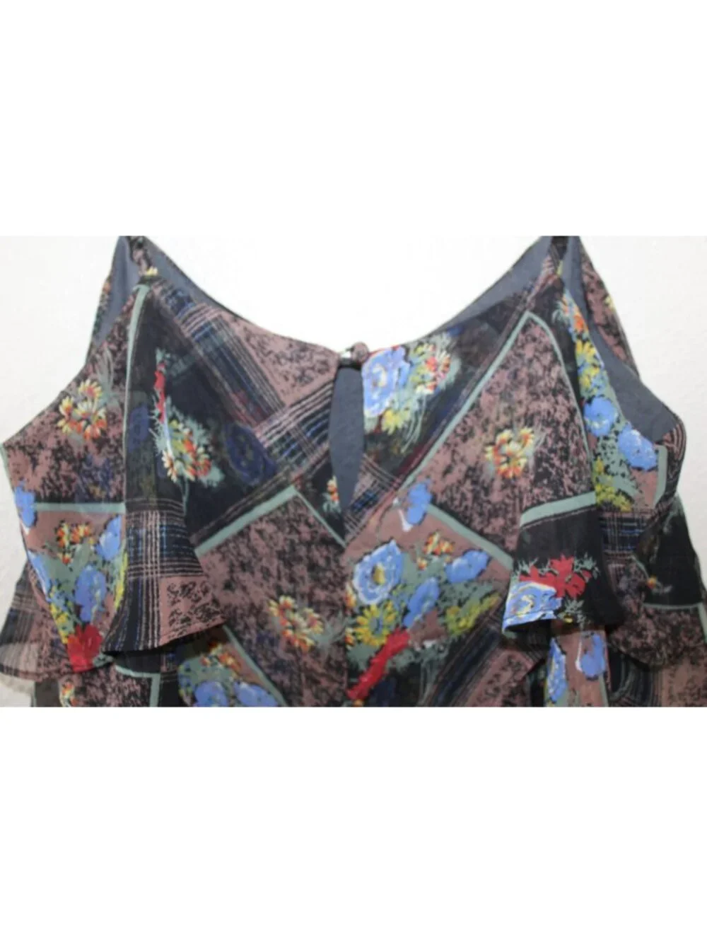 Free People Womens Black Floral Tiered Sleeveless Dress 8
